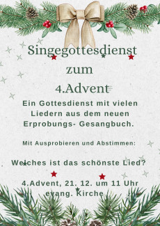Singgottesdienst zum 4. Advent 